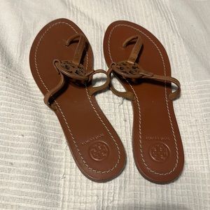 Gorgeous Tory Burch almost new cognac Miller leather Sandal